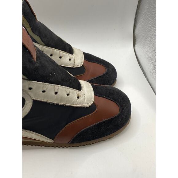 LOEWE Women's Navy-White Printed Suede Leather Ballet Runner Sneakers SZ 38(US8) - Picture 6 of 14